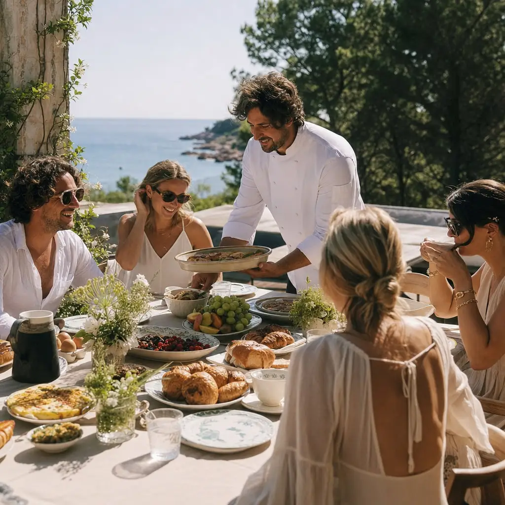 Brunch in terrazza vista mare servito dallo chef
