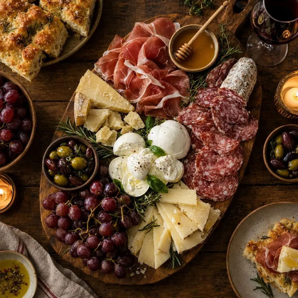 Tagliere di salumi, formaggi e pane