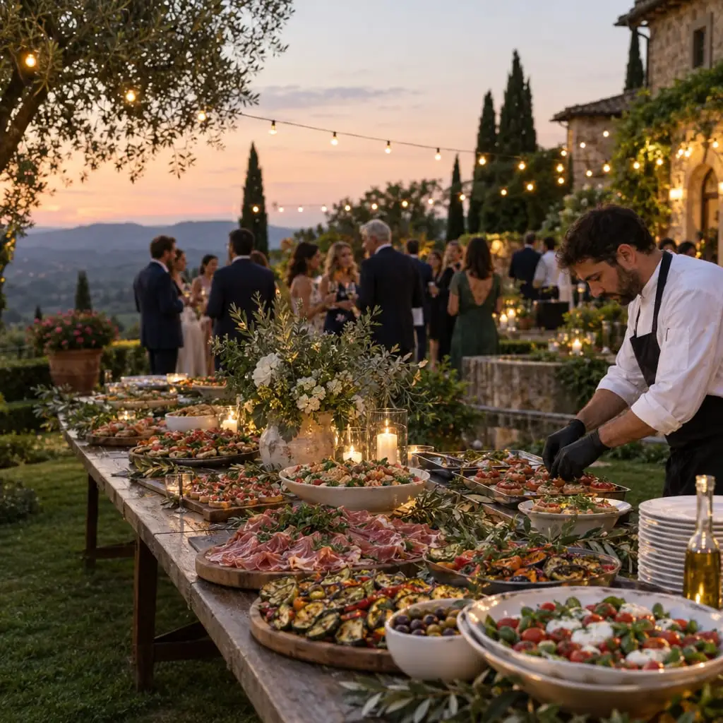 Buffet allestito per un evento privato