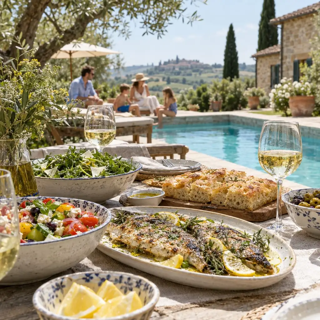 Pranzo leggero a bordo piscina
